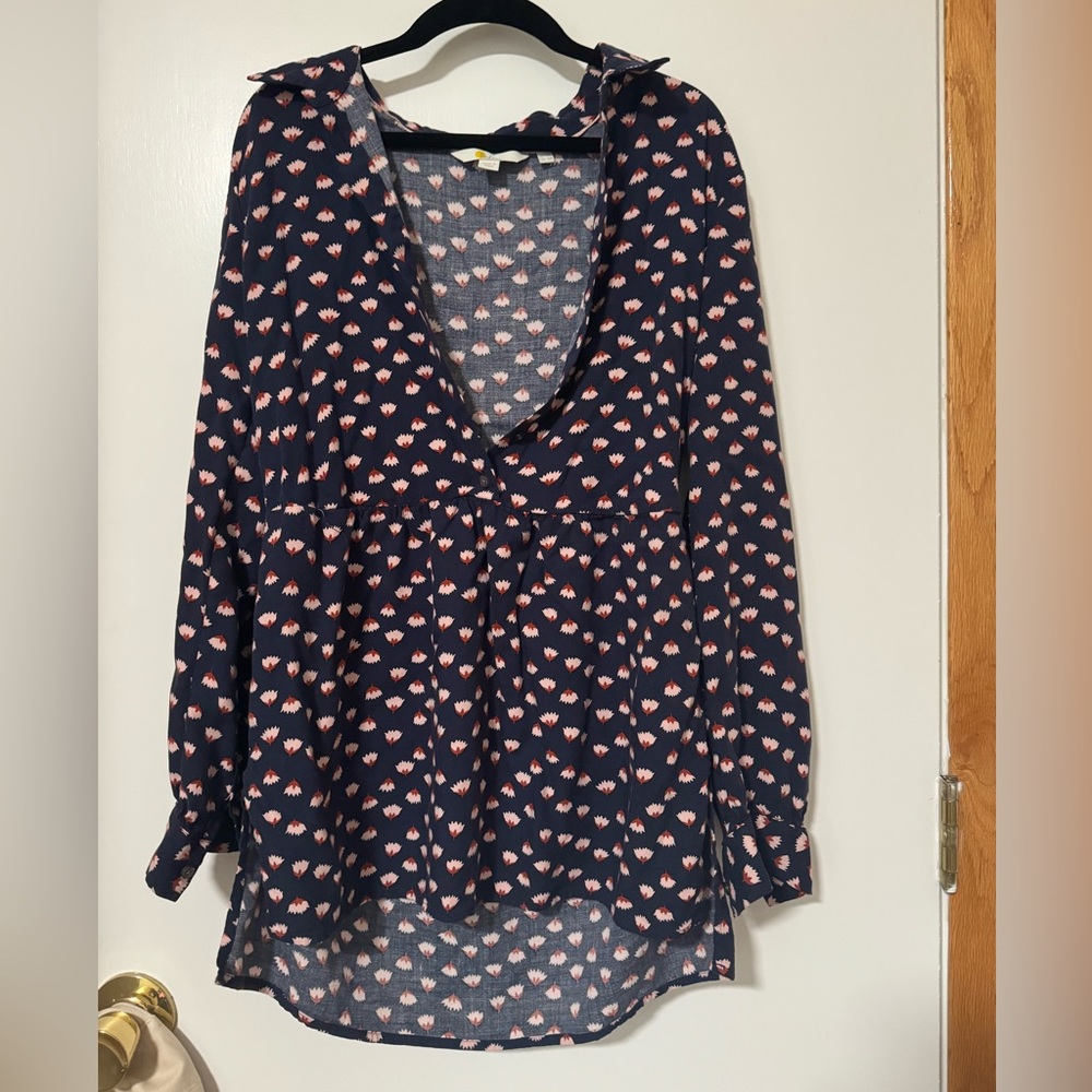 Boden Patterned Blouse Button Up - image 1